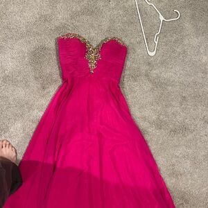 Elegant Pink Strapless Dress